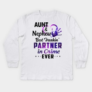 Aunt And Nephew Best Freakin' Partner In Crime Ever Colorful Shirt Kids Long Sleeve T-Shirt